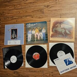 Lot of 3 VTG 70s 80s Rock Vinyl Records - Matthew Moore, Billy Falcon, Network